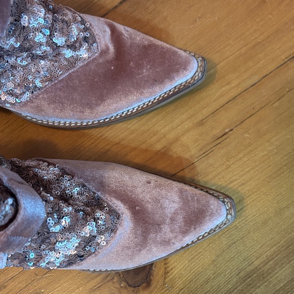Free People and Jeffrey Campbell Pink Sequin Heeled Boots - Picture 12 of 12